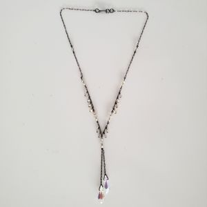 1950s VINTAGE Glass Bead Necklace AB coated